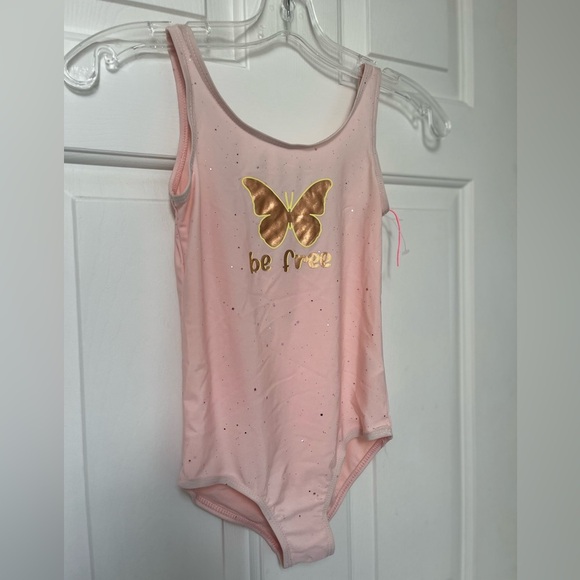 NWOT Young Hearts Pink Glitter Butterfly Swimsuit 7 - Picture 4 of 12